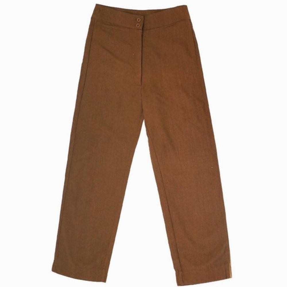 Ali Golden SILK FLY FRONT PANT - COPPER XS NWOT